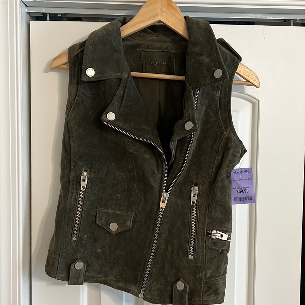 NWT Blank NYC olive genuine suede vest